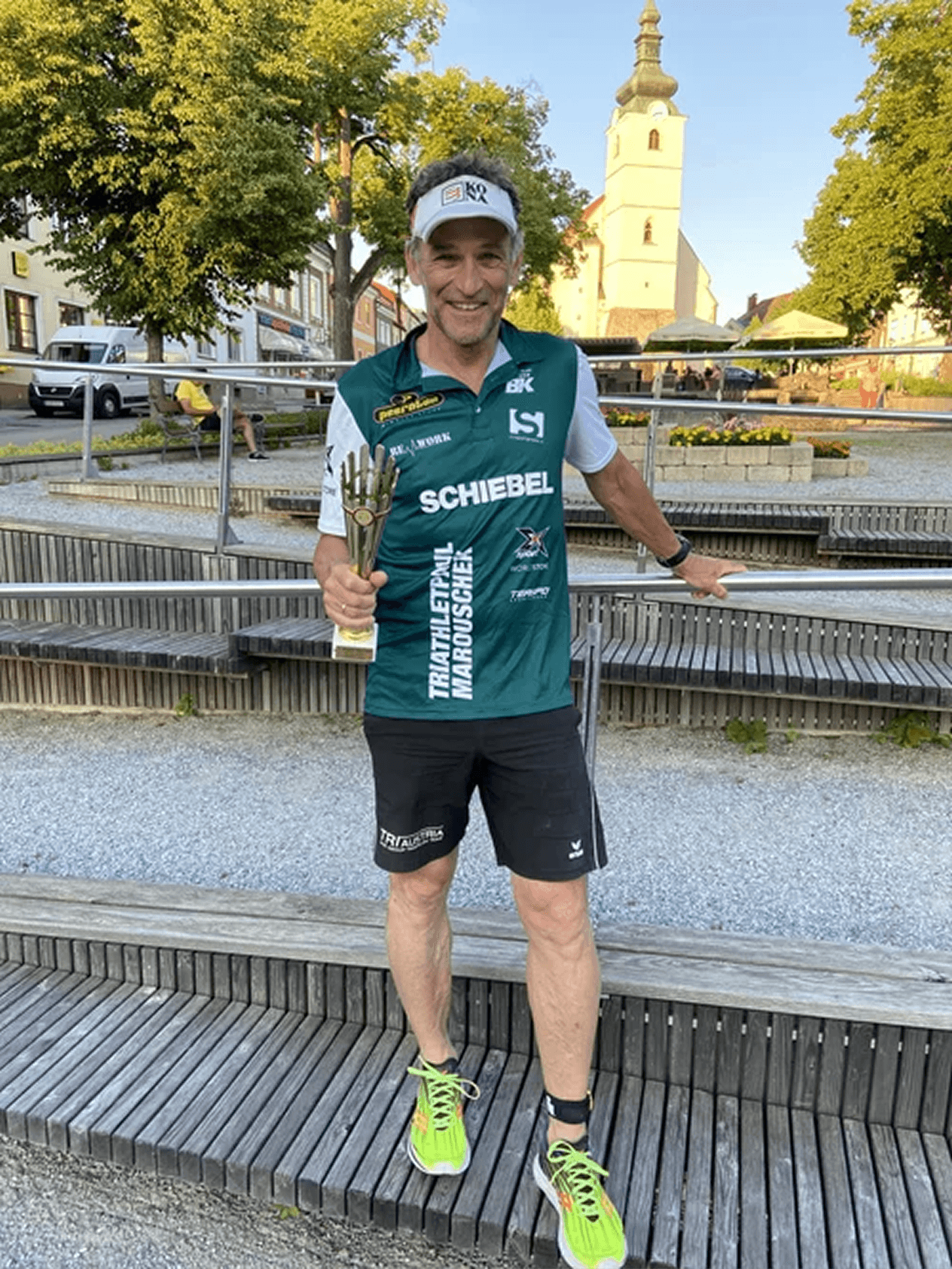 Paul auf der hügeligen Radstrecke